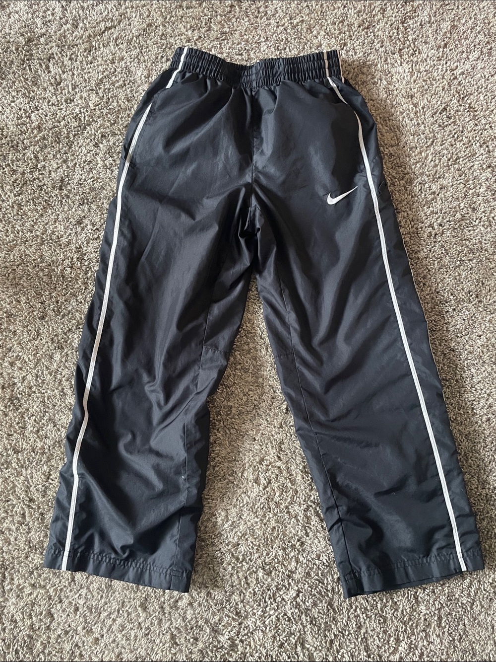 Nike Boys Black Jogger Pants with White Side Piping